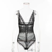 Load image into Gallery viewer, Black Lace Bodysuit