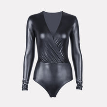 Load image into Gallery viewer, Leather Fabric Bodysuit